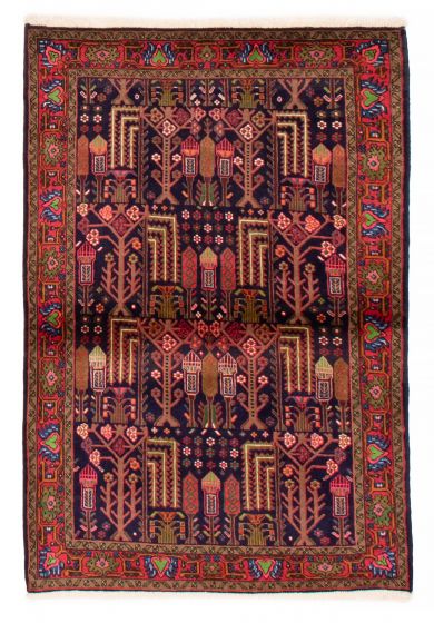 Bordered  Traditional Blue Area rug 3x5 Persian Hand-knotted 383957