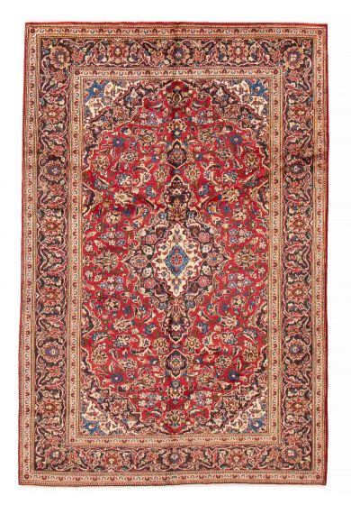 Bordered  Traditional Red Area rug 6x9 Persian Hand-knotted 385732