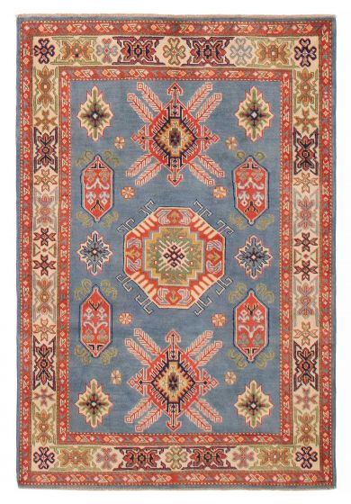 Geometric  Traditional Blue Area rug 3x5 Afghan Hand-knotted 389991