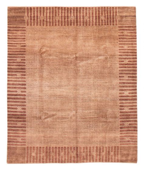Transitional Brown Area rug 6x9 Pakistani Hand-knotted 379174