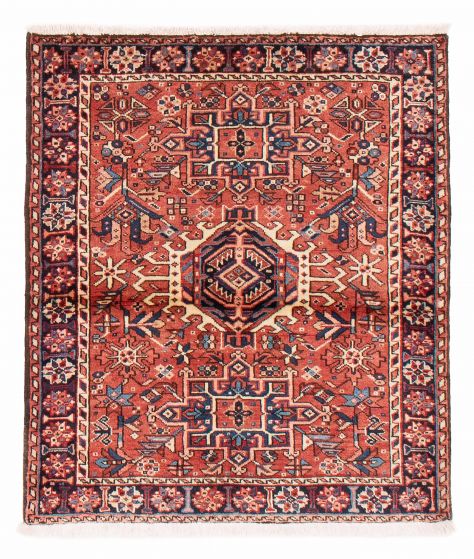 Bordered  Traditional Red Area rug 3x5 Indian Hand-knotted 382289