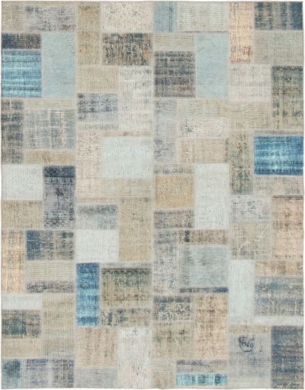 Casual  Transitional Blue Area rug 5x8 Turkish Hand-knotted 296133