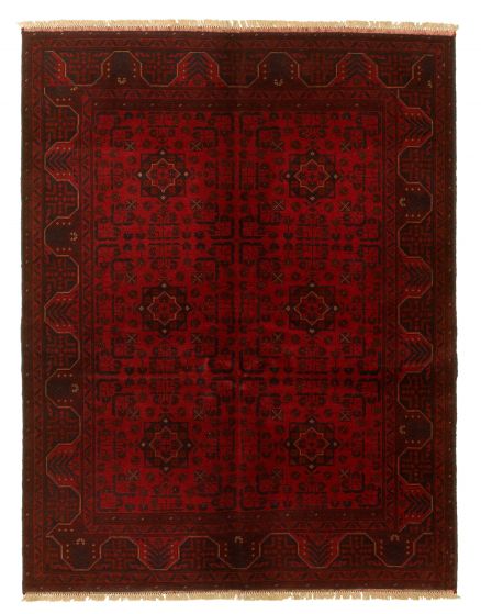 Bordered  Tribal  Area rug 4x6 Afghan Hand-knotted 327547