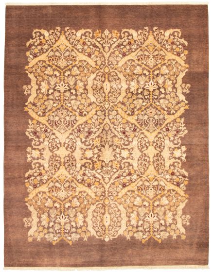 Floral  Transitional Brown Area rug 6x9 Pakistani Hand-knotted 331050