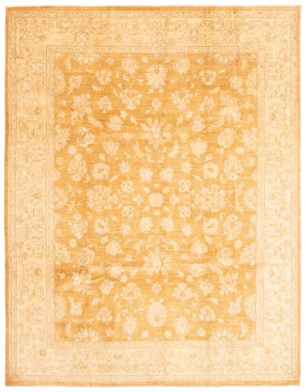 Bordered  Traditional Orange Area rug 9x12 Afghan Hand-knotted 362406