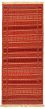 Bordered  Stripes Red Runner rug 7-ft-runner Turkish Flat-weave 334597