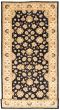 Bordered  Traditional Black Runner rug 15-ft-runner Indian Hand-knotted 330330