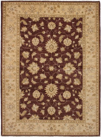 Bordered  Traditional Brown Area rug 5x8 Afghan Hand-knotted 268725