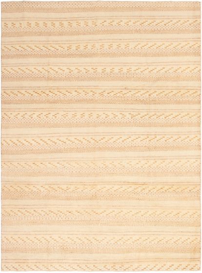 Carved  Transitional Ivory Area rug 9x12 Afghan Hand-knotted 302779
