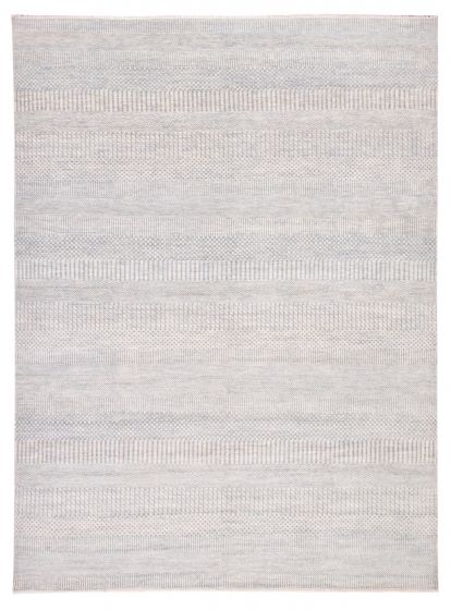 Transitional Grey Area rug 10x14 Indian Hand-knotted 377223