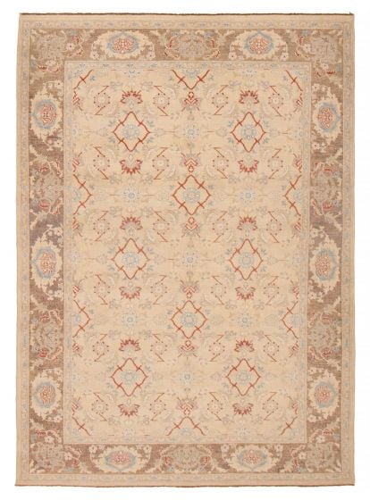 Traditional  Transitional Ivory Area rug 5x8 Pakistani Hand-knotted 392605