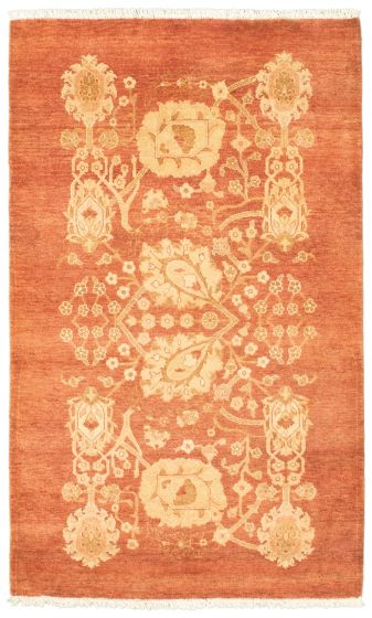 Casual  Transitional Brown Area rug 3x5 Pakistani Hand-knotted 341487