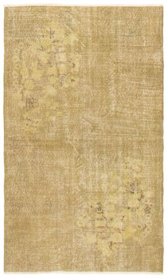Overdyed  Transitional Green Area rug 4x6 Turkish Hand-knotted 361222