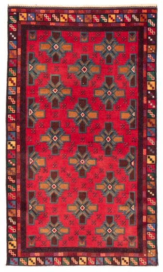Geometric  Tribal Red Area rug 3x5 Afghan Hand-knotted 367618