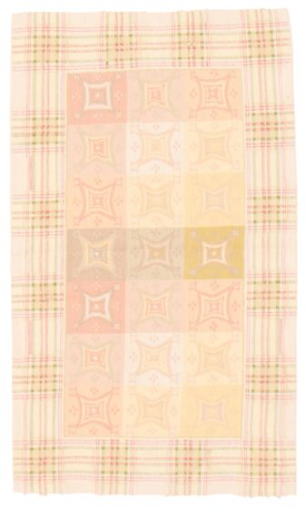 Flat-weaves & Kilims  Traditional Ivory Area rug 3x5 Indian Needlepoint 368622