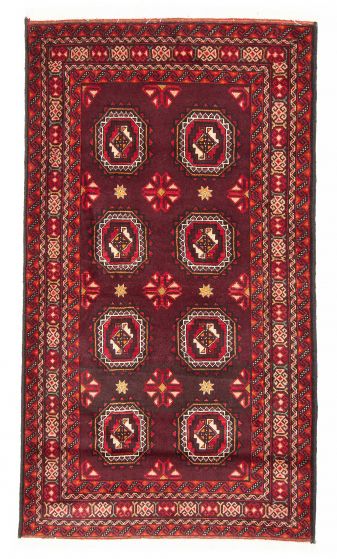 Bordered  Tribal Brown Area rug 3x5 Persian Hand-knotted 381444