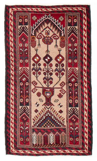 Bordered  Tribal Brown Area rug 3x5 Afghan Hand-knotted 384564