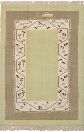 Floral  Traditional Green Area rug 5x8 Turkish Hand-knotted 244779