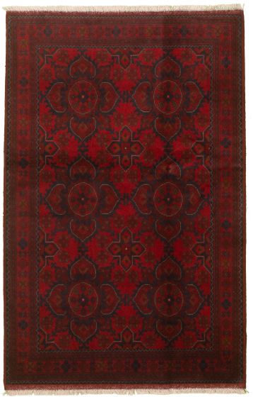 Bordered  Tribal  Area rug 3x5 Afghan Hand-knotted 327190