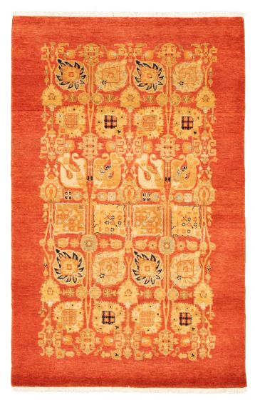 Floral  Transitional Red Area rug 3x5 Pakistani Hand-knotted 341407