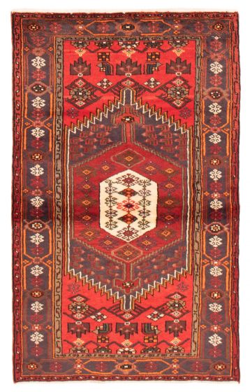 Bordered  Traditional Red Area rug 3x5 Persian Hand-knotted 371827