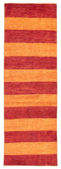 Casual  Transitional Red Runner rug 8-ft-runner Pakistani Hand-knotted 362263