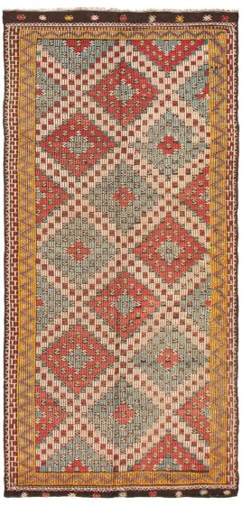 Flat-weaves & Kilims  Geometric Red Area rug Unique Turkish Flat-Weave 369831