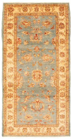 Bordered  Traditional Blue Area rug Unique Afghan Hand-knotted 346708