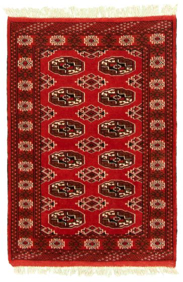 Bordered  Tribal Brown Area rug 3x5 Turkmenistan Hand-knotted 332265