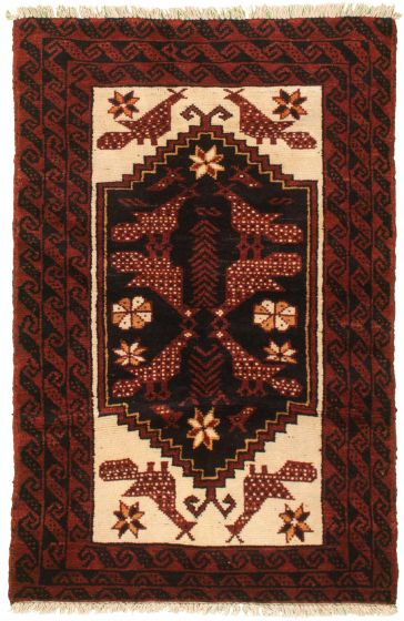 Bordered  Traditional Brown Area rug 3x5 Turkish Hand-knotted 333079