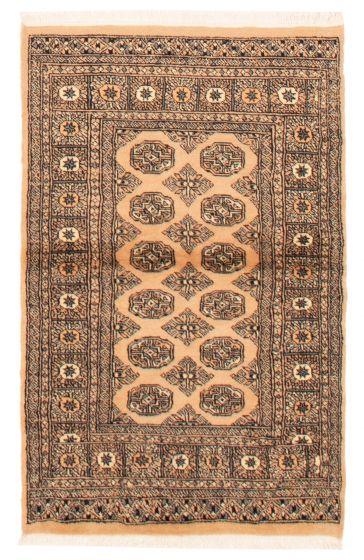 Bordered  Tribal Yellow Area rug 3x5 Pakistani Hand-knotted 361436