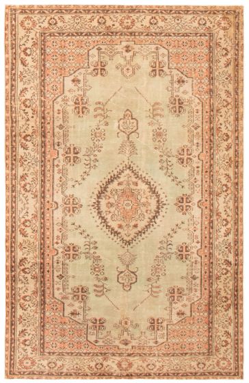 Traditional  Vintage Green Area rug 5x8 Turkish Hand-knotted 366866