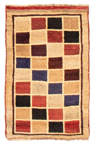 Gabbeh  Tribal Red Area rug 3x5 Indian Hand-knotted 369219