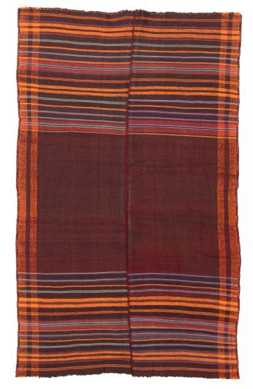 Bohemian  Flat-weaves & Kilims Red Area rug 5x8 Turkish Flat-Weave 385767