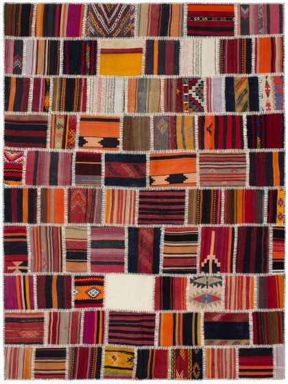 Flat-weaves & Kilims  Transitional Red Area rug 6x9 Turkish Flat-weave 292015