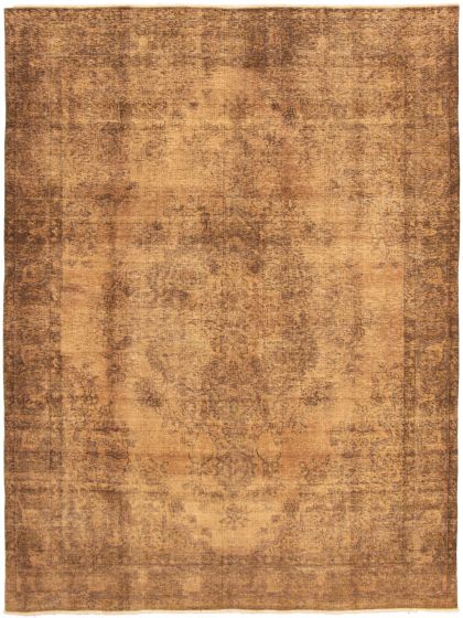 Bordered  Transitional Brown Area rug 8x10 Turkish Hand-knotted 317966