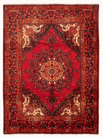Bordered  Traditional Red Area rug 6x9 Turkish Hand-knotted 318756