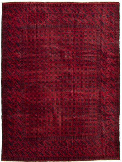 Bordered  Tribal Red Area rug 5x8 Afghan Hand-knotted 326293
