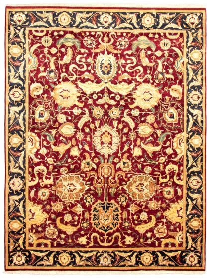 Bordered  Traditional Red Area rug 9x12 Pakistani Hand-knotted 336049