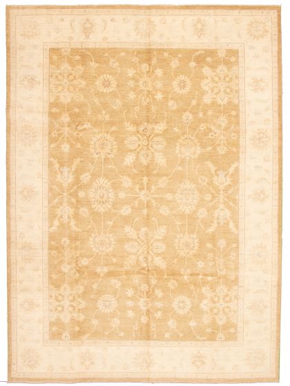 Bordered  Traditional Green Area rug 10x14 Afghan Hand-knotted 338240