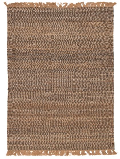 Casual  Transitional Brown Area rug 5x8 Indian Flat-Weave 350798