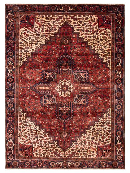Geometric  Traditional Red Area rug 8x10 Turkish Hand-knotted 391018