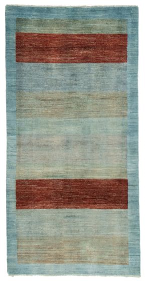 Casual  Transitional Blue Area rug Unique Pakistani Hand-knotted 370449
