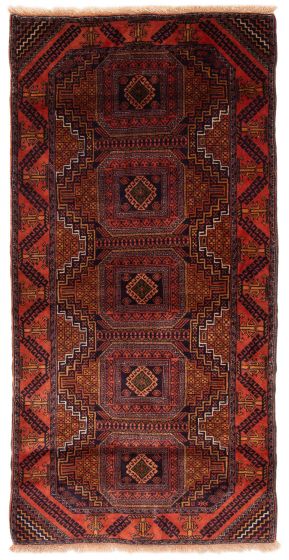 Bordered  Traditional Blue Area rug 3x5 Afghan Hand-knotted 379049