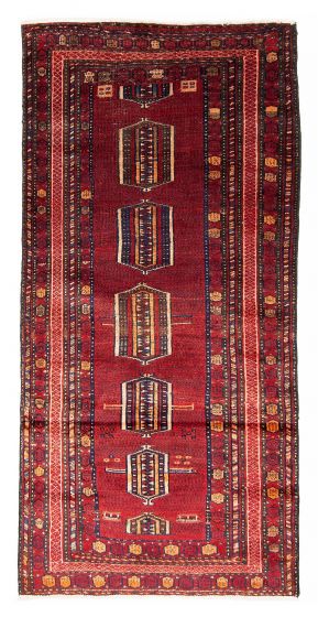 Bordered  Traditional Red Area rug 3x5 Afghan Hand-knotted 379142