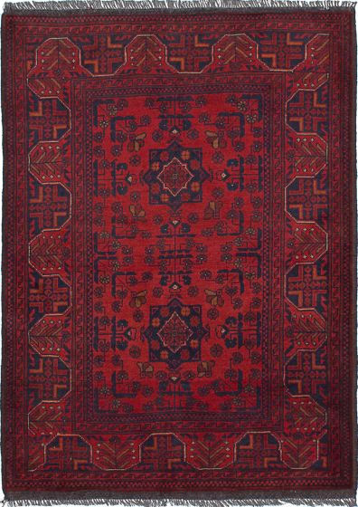 Geometric  Tribal Red Area rug 3x5 Afghan Hand-knotted 235776
