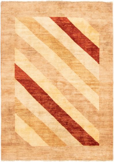 Casual  Transitional Brown Area rug 4x6 Afghan Hand-knotted 295568