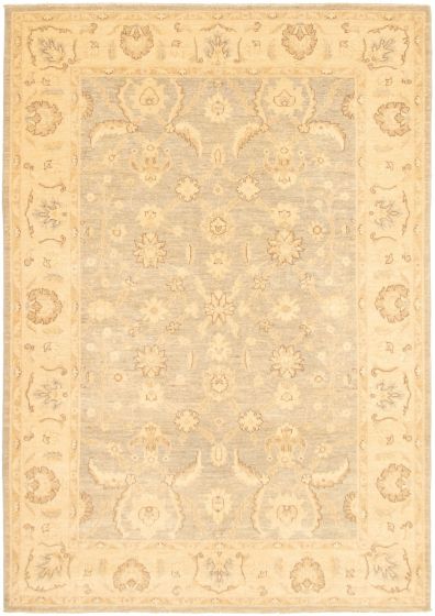 Bordered  Traditional Grey Area rug 5x8 Pakistani Hand-knotted 319969