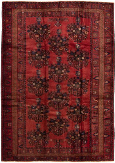 Bordered  Tribal Red Area rug 6x9 Afghan Hand-knotted 325951