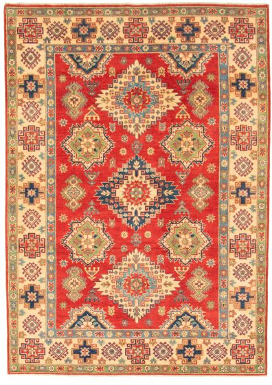 Bordered  Traditional Red Area rug 6x9 Afghan Hand-knotted 326251